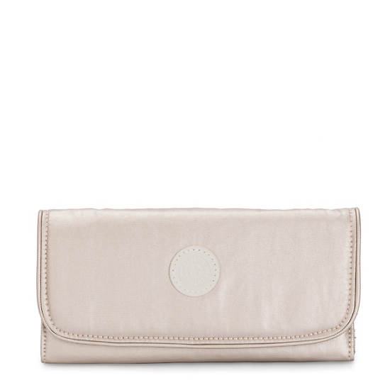 Kipling Money Land Metallic Snap Wallet Portefeuille Beige | België 1038MQ